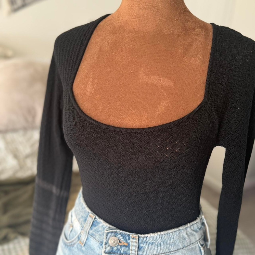 Black Knit Abercrombie Bodysuit